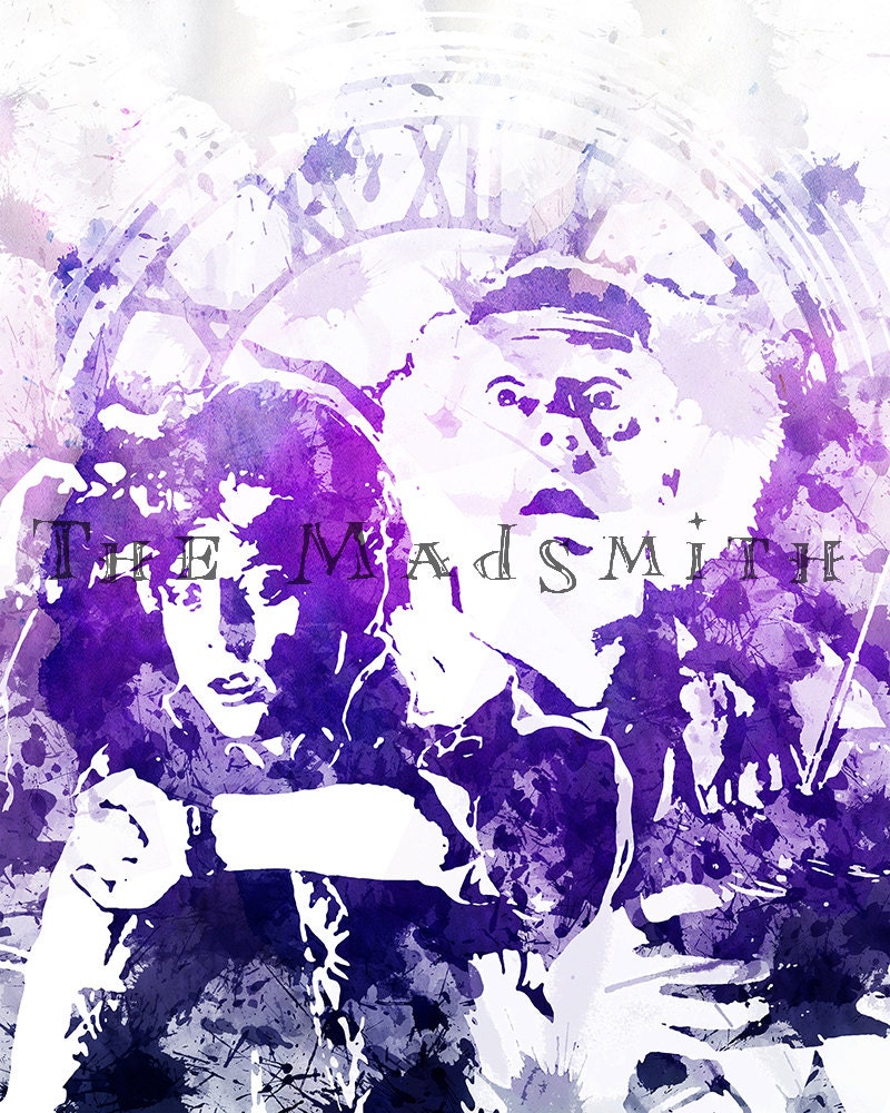 Back To The Future Doc And Marty Purple Watercolor Paint Etsy