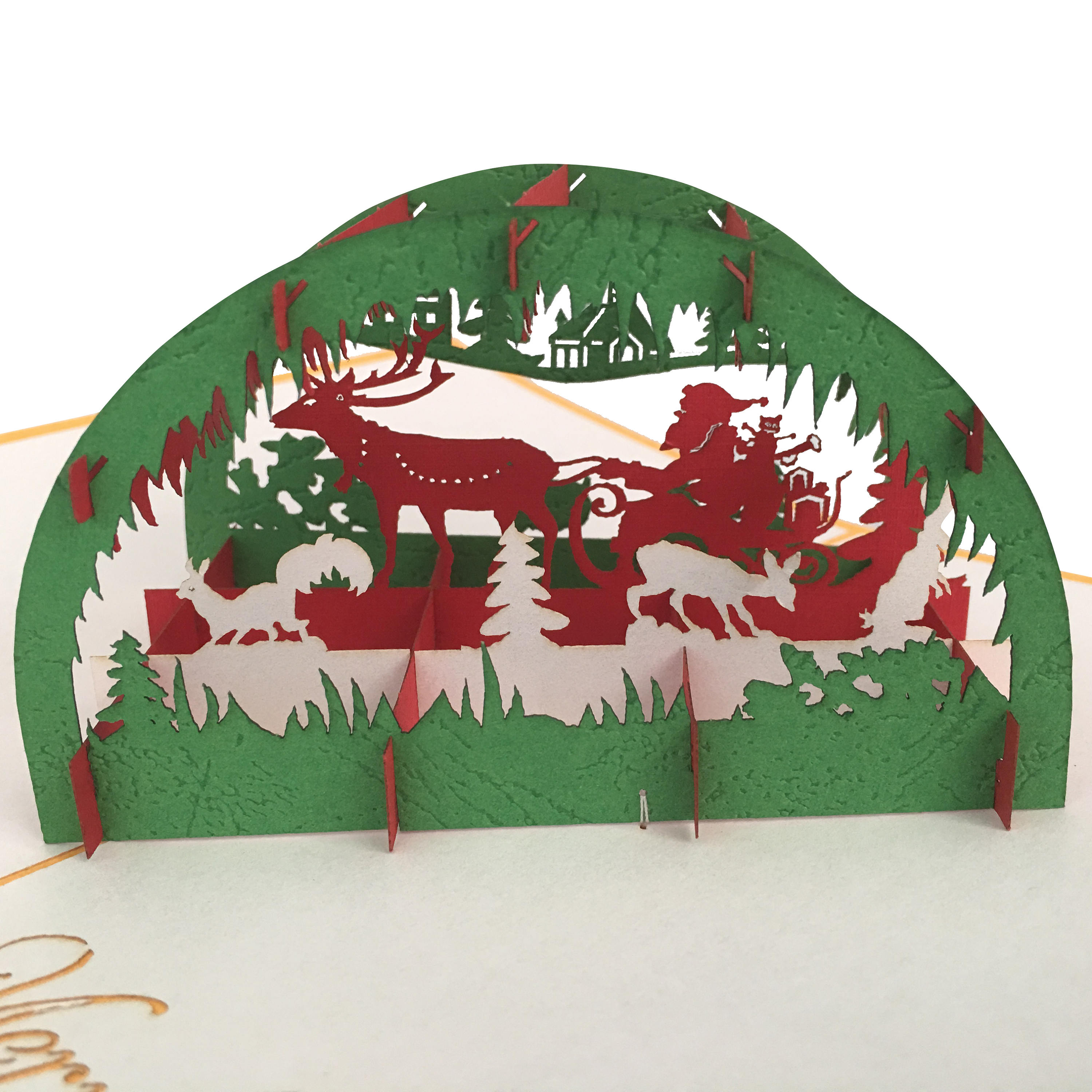 3D Christmas Card "santa & Reindeer – Merry Christmas" – Funny Pop-up Card For Christmas