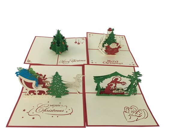 3D Up Holiday Greeting Cards Snowmans Jesus Reindeer Christmas/_Thanksgivings