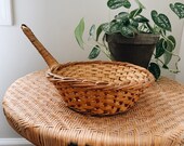 Boho Wicker Basket Decor Wall Hanging with Handle