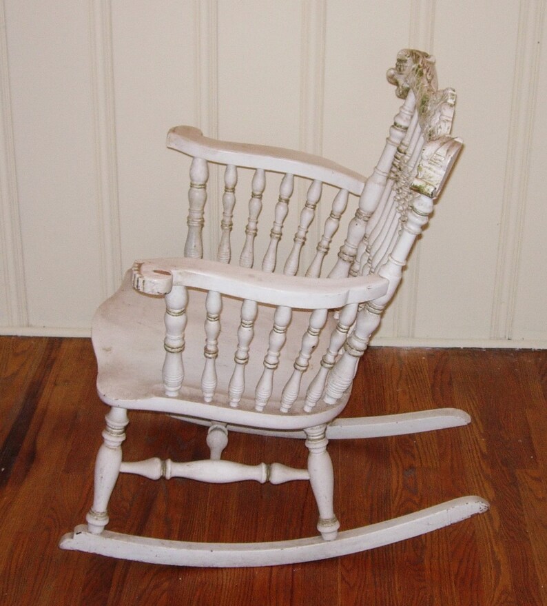 Antique Rocking Chair Ornate Handcarved 1900 Etsy