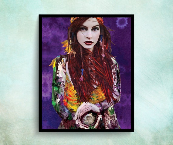 Cool Wall Poster Boho Prints Gypsy Soul Teenage Girl Room Decor Teen Girl Wall Art Fortune Teller Hippie Teen Girl Wall Decor Boho Chic