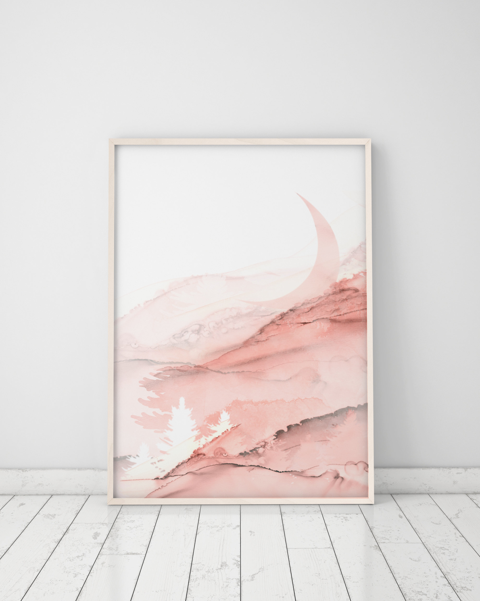 Wall Art Blush Pink Watercolor Print Blush Pink Abstract Wall Etsy