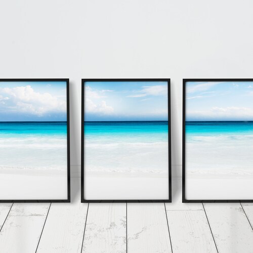 Beach Art Print Beach Print Set of 3 Prints Beach Decor Beach Etsy