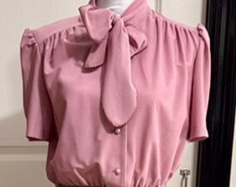 Vintage Dress/1980’s Fashion/Medium Dress/Dress with Jacket/Mauve & Grey Dress