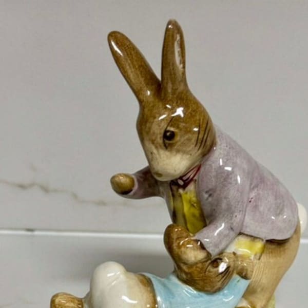 Vintage Beatrix Potter’s Mr Benjamin Bunny/Peter Rabbit/Collectible Figurine/Easter Decor