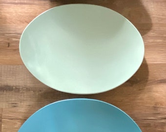 Vintage Boontonware/Melamine Melmac/Melamine Platter/Turqoise Platter/1950’s Home Kitchen/Avocado Bowl