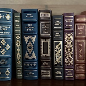 Franklin Library Leather Author Signed Novels/Collectible Books/Classics/John Updike/Herman Wouk/The Caine Mutiny/Invisible Man/The Wapshot