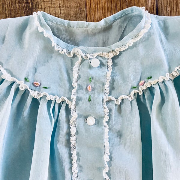 Vintage Baby Girls Dress/Infant Size 6-9 month/HandSewn Vintage Dress/Vintage Baby