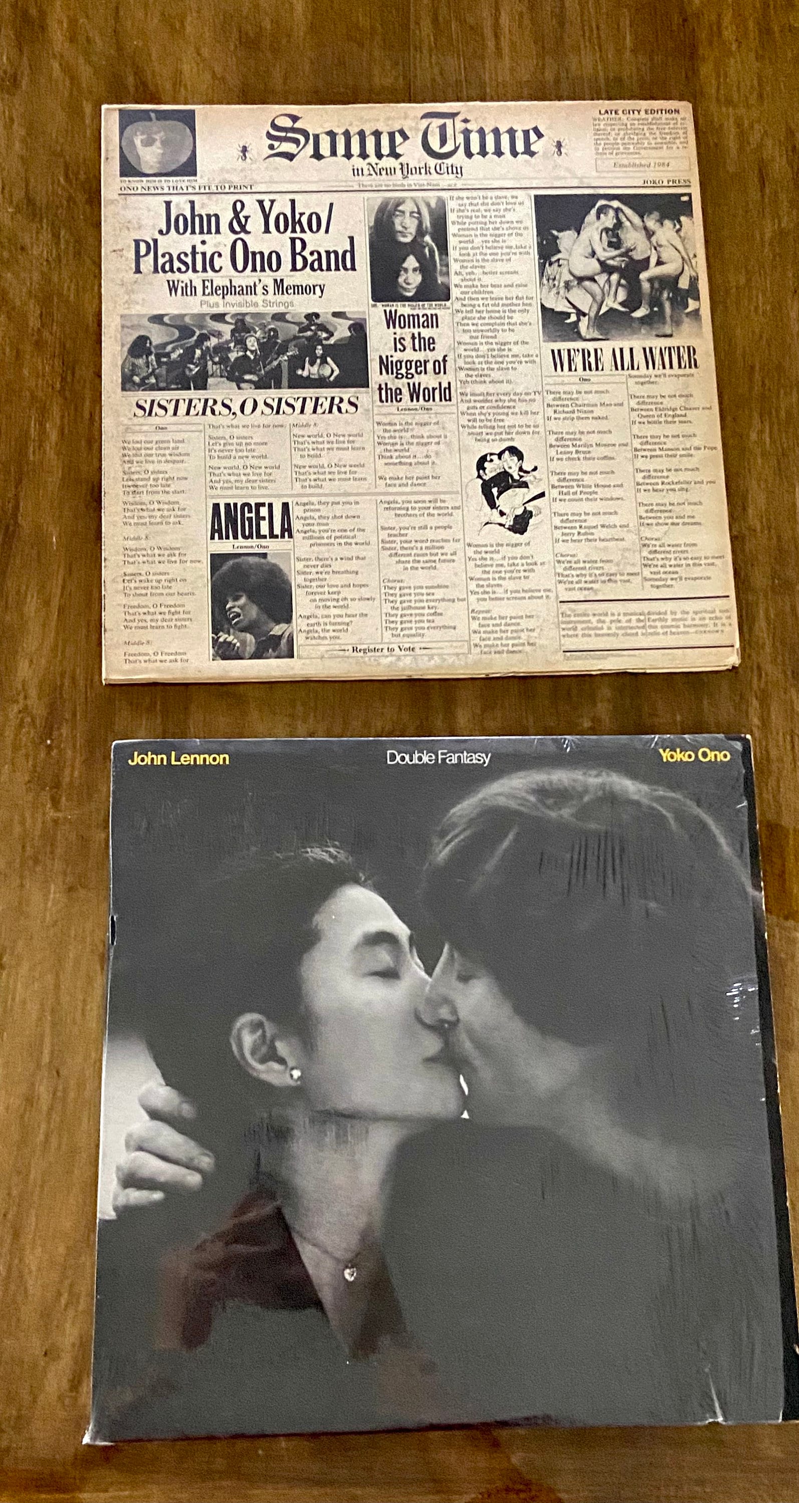 Vintage John Lennon & Yoko Ono Vinyl Album/Double Fantasy Error Album/Some Time in New York City