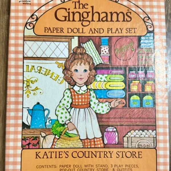 Vintage Paper Doll Play Set/The Ginghams/NIB/Katie’s Country Store/Young Girls Toys/Vintage Toys 1970’s