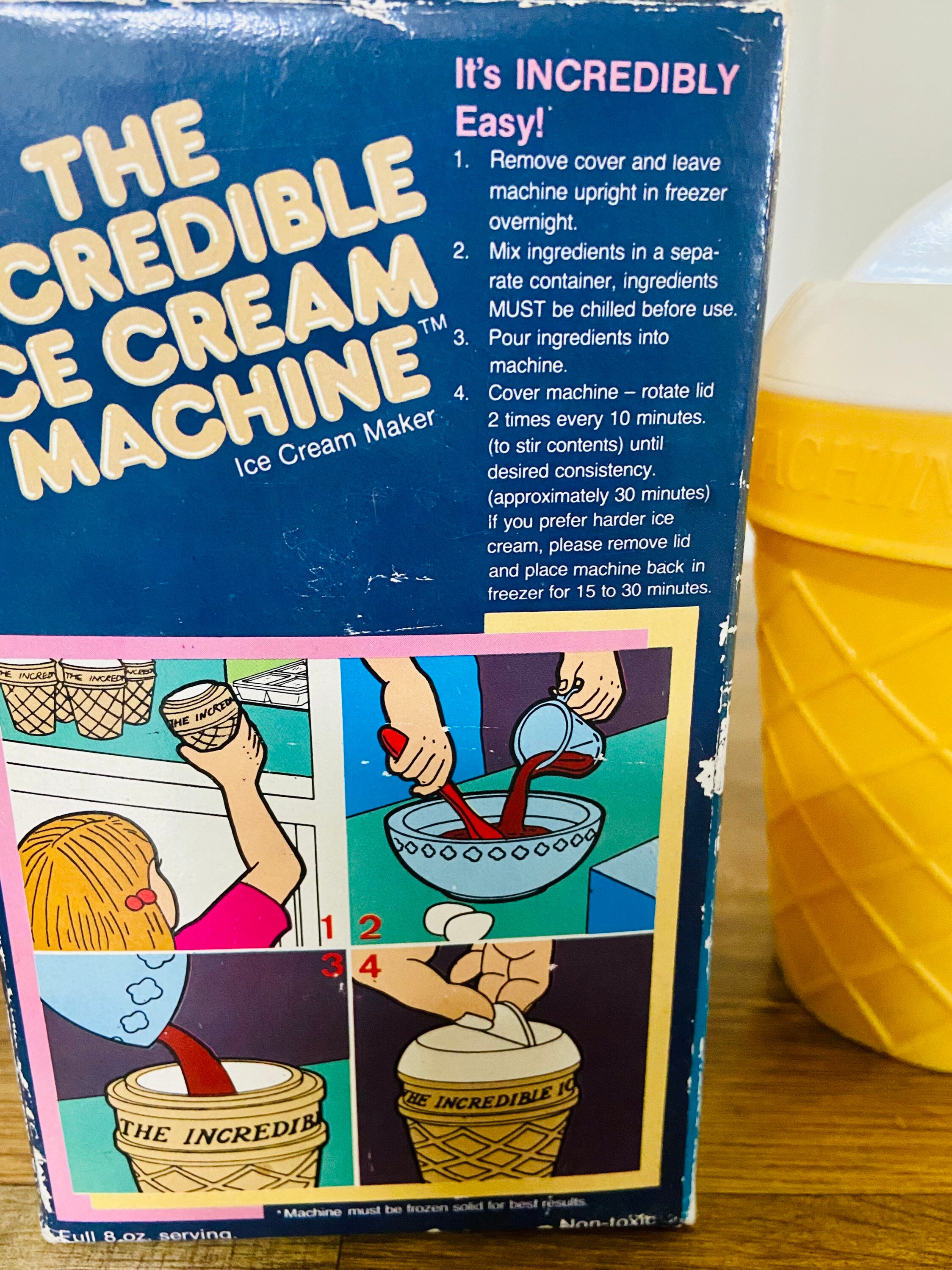 Incredible Ice Cream Machine/vintage Kitchen Help/ Small Ice Cream Cup/  1986 Vintage Kitchenware 