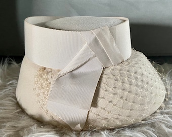 Vintage Henry Pollak Ritz Wool Hat/1950’s Women’s Accessories/Winter White Ladies Hat