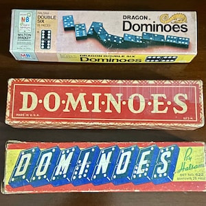 Vintage Dominos/Tile Games/Halsam 1950’s, 60’s, 70’s/ Original Box/Collectible Toys