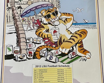 College Football Posters/LSU Memorabilia/Southern Jaguars/Football Schedule Posters