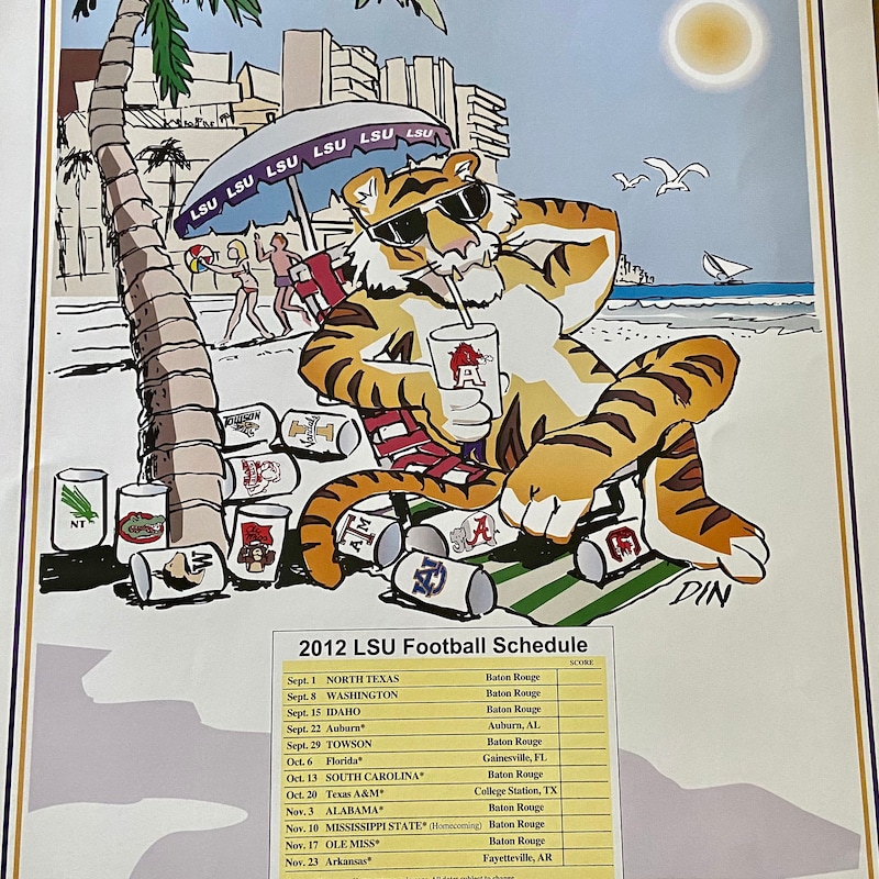 Lsu Football Schedule Poster Etsy