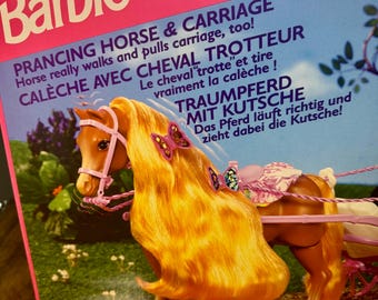 Barbie Prancing Horse & Carriage- NIB- 1990’s Barbie