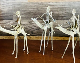 Vintage Brass Statues/Unique Decor/One of a Kind Statues/Office Decor/Gift Idea/Housewarming Gift