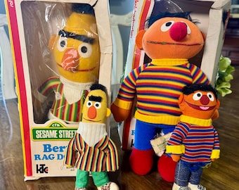 Vintage Sesame Street Bert & Ernie Dolls- 1976
