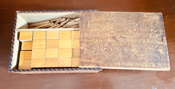Antique Game Pung Chow/mah-jong Wooden Tile Game/1923/ - Etsy Denmark