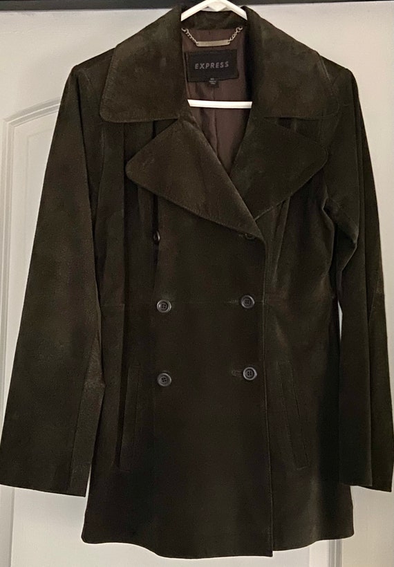 Vintage Women’s XS Suede Leather Jacket/Dark Brown