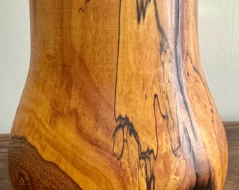 Hand Turned Spalted Birch Vase, Rustic Farmhouse Decor