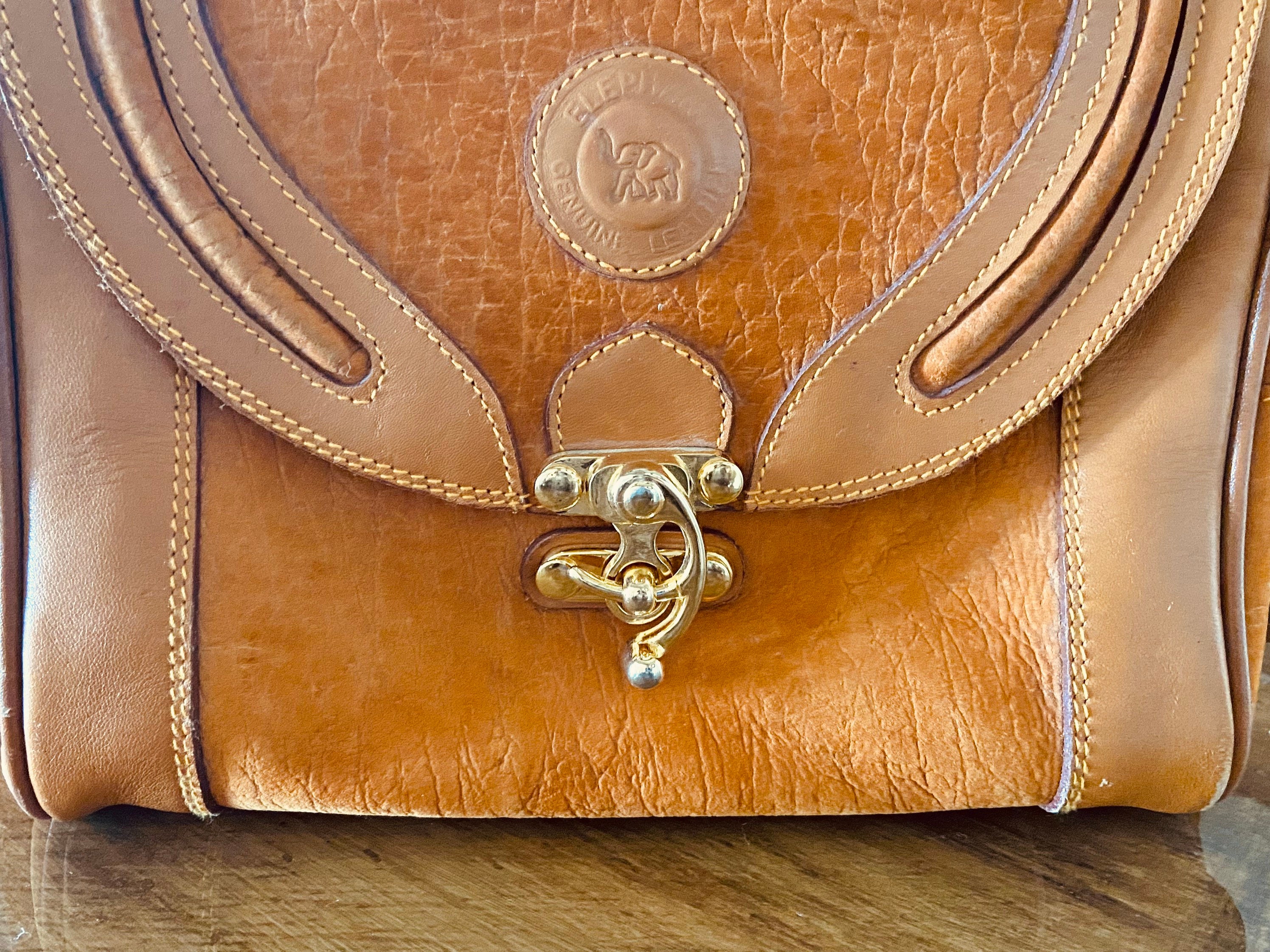 Elephant Leather Handbag/vintage Shoulder Strap Bag/leather Etsy