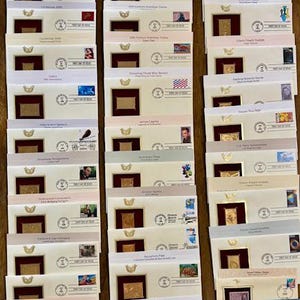 22kt Gold Replica Stamps, US Classic First Day Issue (Set of 33)