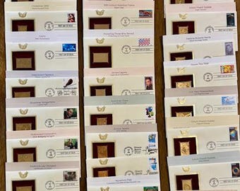 22kt Gold Replica Stamps, US Classic First Day Issue (Set of 33)