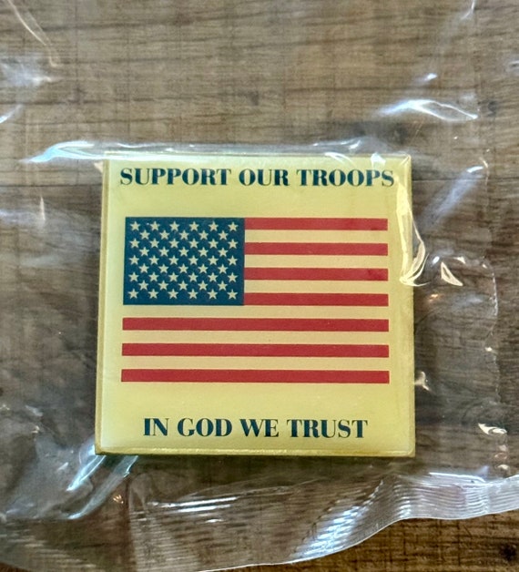 Vintage Lapel Pin/Support Our Troops Pin/Patriotic