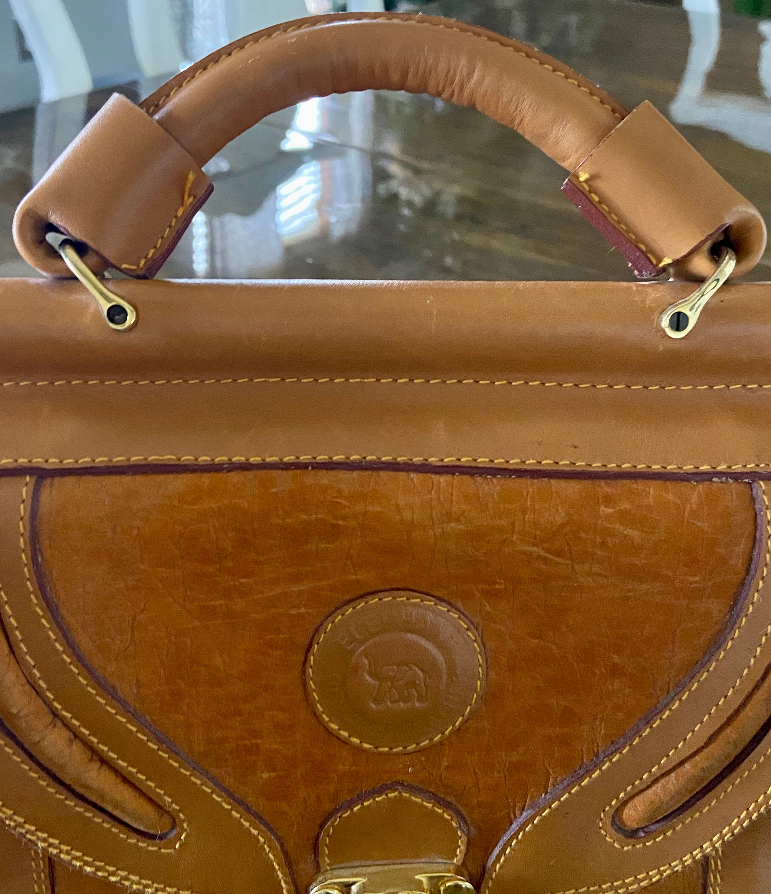 Elephant Leather Handbag/vintage Shoulder Strap Bag/leather Etsy