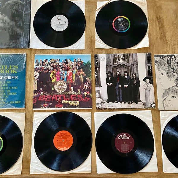 Collection of Beatles Vinyl Albums/Hey Jude/Sgt Pepper’s Lonely Heart Club Band/Collectible Vintage Vinyl/1970’s Music/Beatles Memorabilia