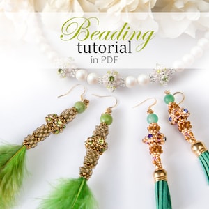 Beading tutorial, Lanterne, INTERMEDIATE, Art deco style earrings, step by step tutorial, DIY jewelry, incl. Lanterne Mini and Lanterne Bead