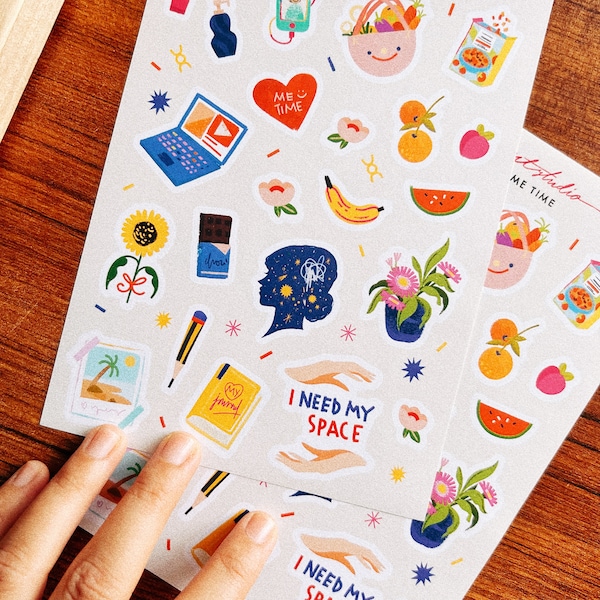 Space and Me Time Sticker Sheet - Self Care is Self Love