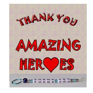 Thank You Amazing Heroes Kitchen Refrigerator Magnet and Key Ring