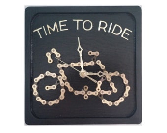 Time to Ride Bicycle Chain Clock