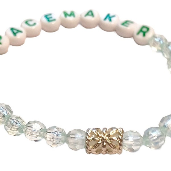 Medical Alert Pacemaker Beaded Bracelet Clear