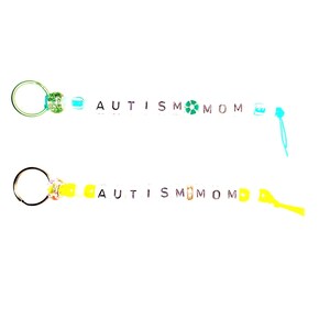 Beaded Autism Mom Key Ring-Luggage Tag-Backpack Tag