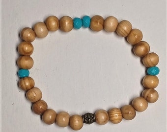 Fashionable Accent Wood Beaded Bracelet-7.5 inch Stretchy