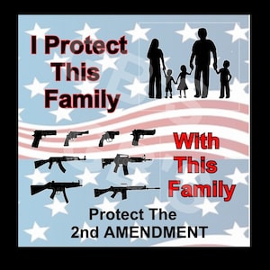 Second Amendment Refrigerator Magnet-I Protect Family