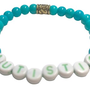 Autistic Awareness Purple Beaded Stretchy Bracelet