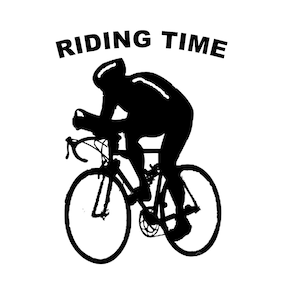Cyclist Riding Time Car Decal Sticker