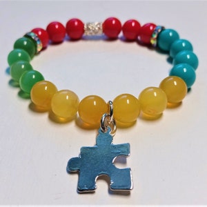 Autistic Awareness Beaded Stretchy Bracelet