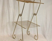 RESTORED Mid Century Modern Gold-tone Telephone Stand