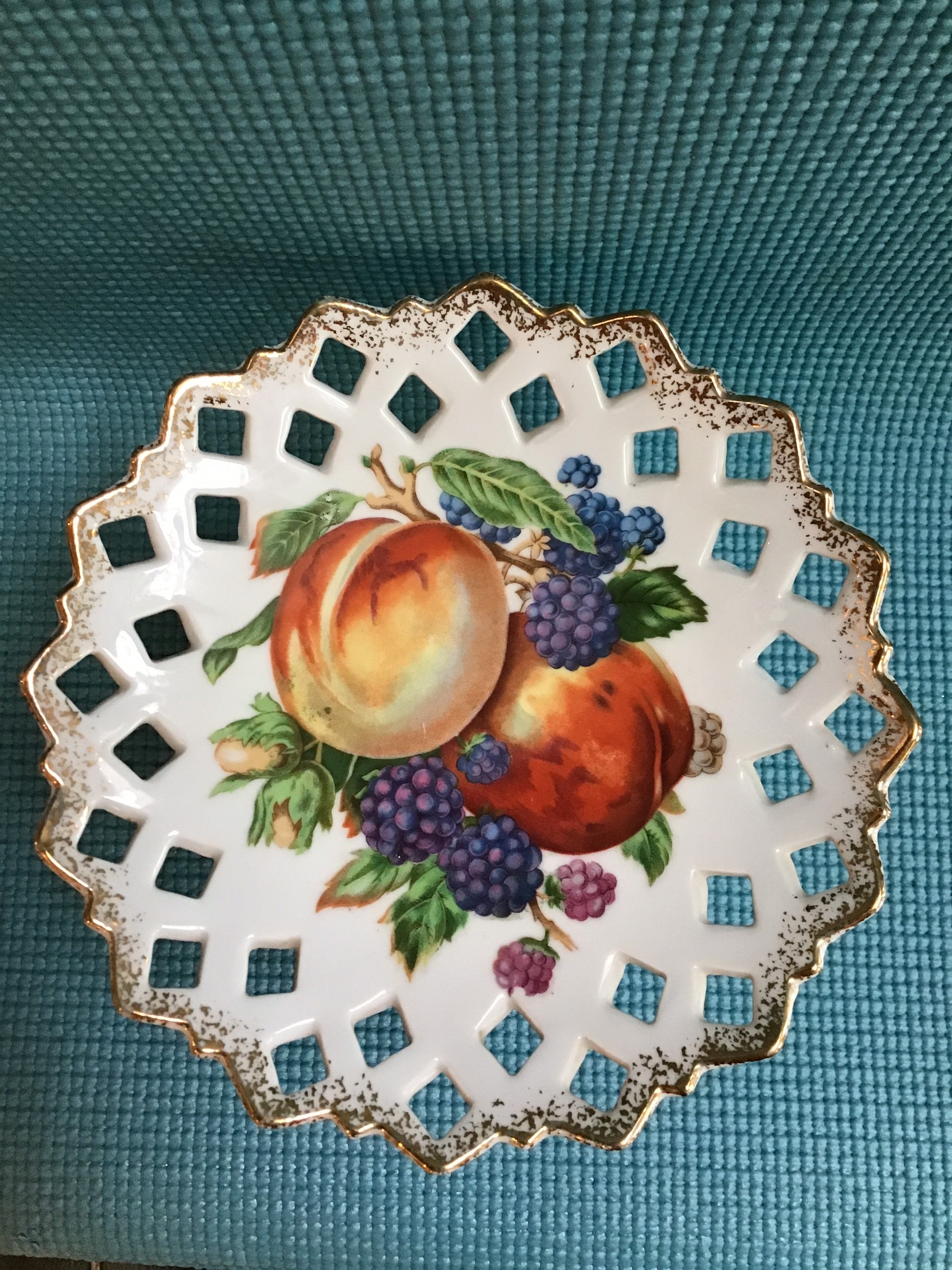 Antique Fine China Fruit Pattern Gold Trim Plate and Norcrest Etsy
