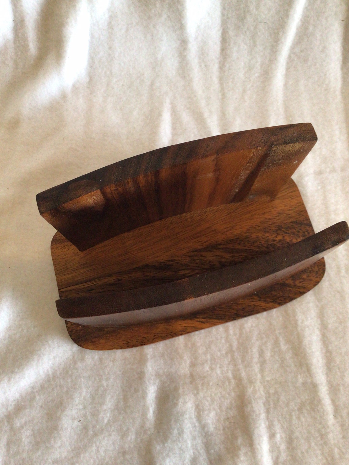 Vintage Wood Napkin Holder/Mail Holder Pomerantz Made in Etsy