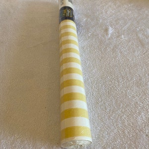 Vintage Wallpaper - Village - Pat # 596547 Run # 54 - Yellow and White Stripe - 1 Sealed Double Roll