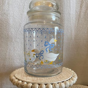 Glass Canister/Jar with Airtight Lid - Country Geese - Vintage