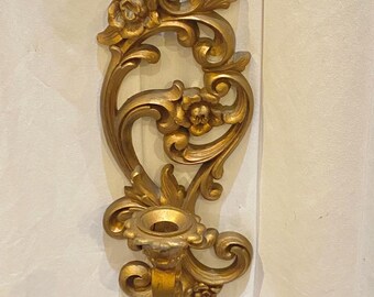 Candle Sconce- Homco/Home Interior- Gold-tone - Vintage