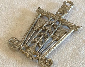Cast Iron Trivet - Silvertone - Vintage